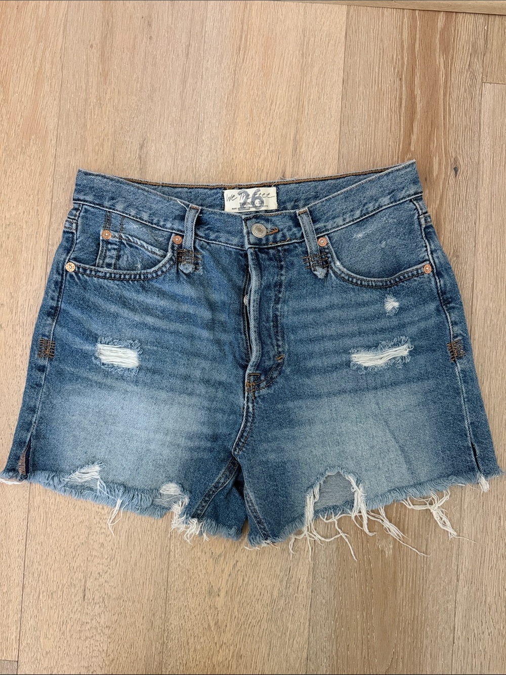 We the free: Distressed Blue Denim Women's Shorts